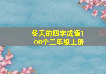 冬天的四字成语100个二年级上册