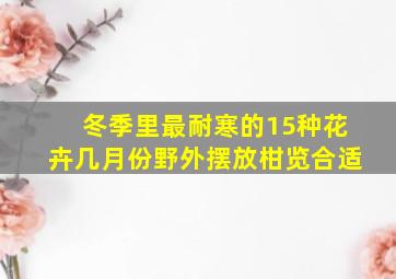 冬季里最耐寒的15种花卉几月份野外摆放柑览合适