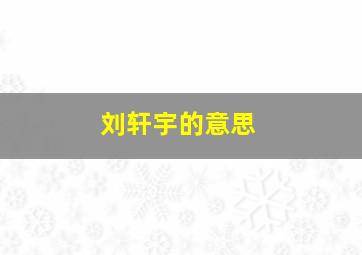 刘轩宇的意思