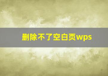 删除不了空白页wps