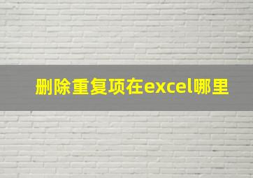 删除重复项在excel哪里