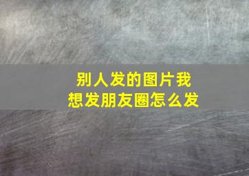 别人发的图片我想发朋友圈怎么发