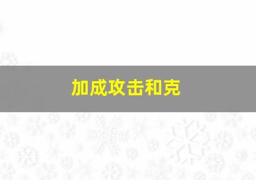 加成攻击和克