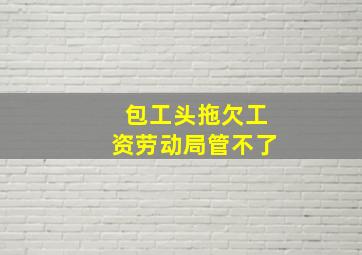 包工头拖欠工资劳动局管不了