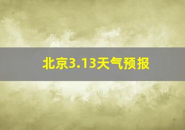 北京3.13天气预报