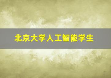 北京大学人工智能学生