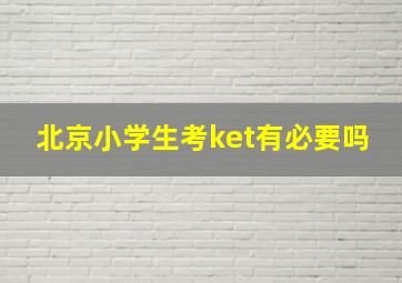 北京小学生考ket有必要吗