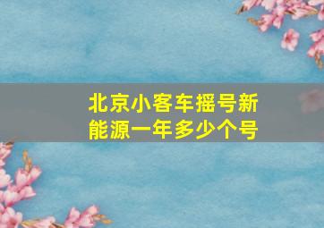 北京小客车摇号新能源一年多少个号