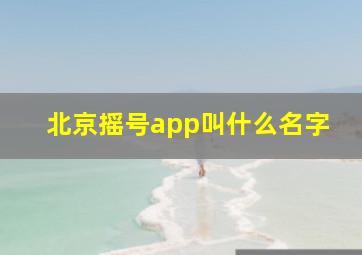 北京摇号app叫什么名字