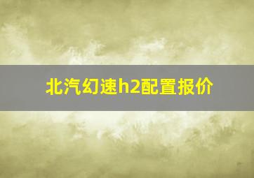 北汽幻速h2配置报价