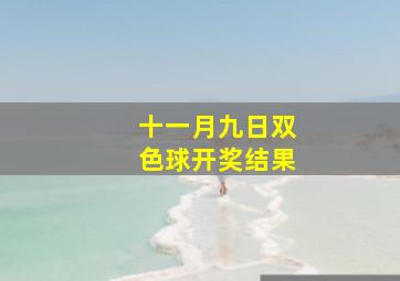 十一月九日双色球开奖结果