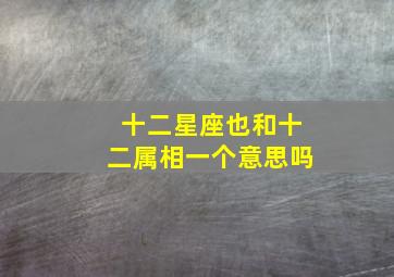 十二星座也和十二属相一个意思吗