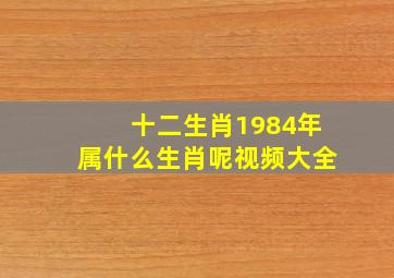 十二生肖1984年属什么生肖呢视频大全