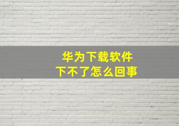 华为下载软件下不了怎么回事