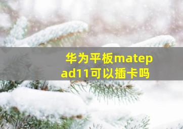 华为平板matepad11可以插卡吗