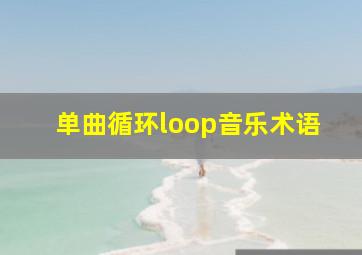 单曲循环loop音乐术语