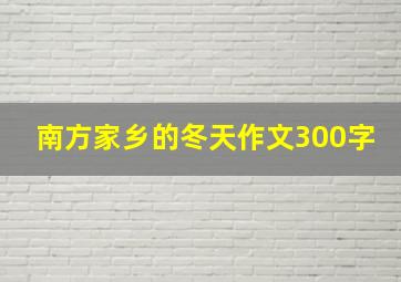 南方家乡的冬天作文300字