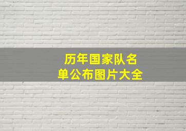 历年国家队名单公布图片大全