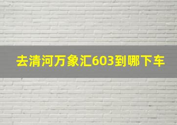 去清河万象汇603到哪下车