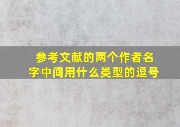 参考文献的两个作者名字中间用什么类型的逗号