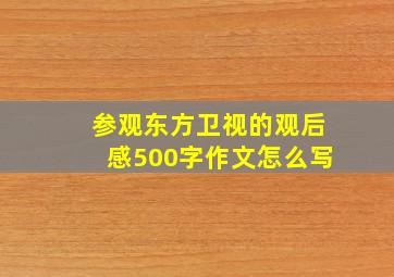 参观东方卫视的观后感500字作文怎么写