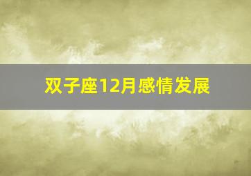 双子座12月感情发展