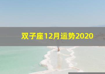 双子座12月运势2020