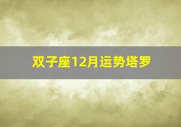 双子座12月运势塔罗