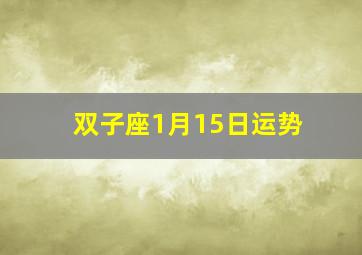 双子座1月15日运势