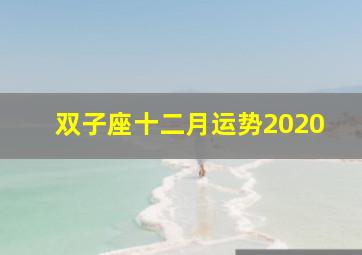 双子座十二月运势2020