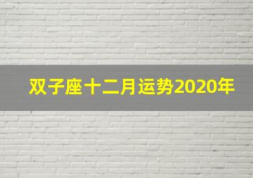 双子座十二月运势2020年