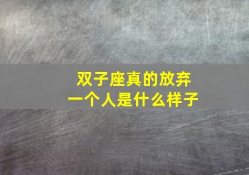 双子座真的放弃一个人是什么样子