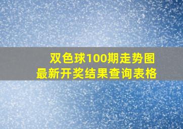 双色球100期走势图最新开奖结果查询表格