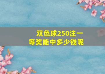 双色球250注一等奖能中多少钱呢