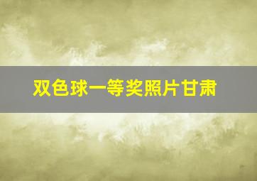 双色球一等奖照片甘肃