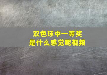 双色球中一等奖是什么感觉呢视频