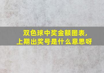 双色球中奖金额图表,上期出奖号是什么意思呀