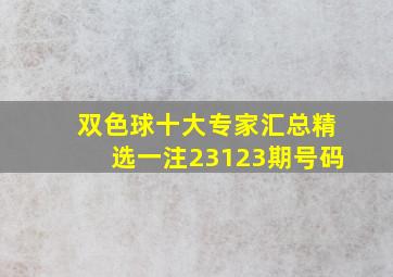 双色球十大专家汇总精选一注23123期号码