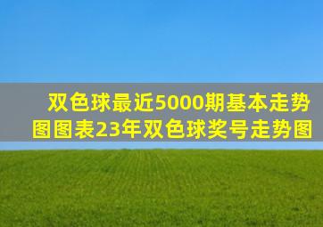 双色球最近5000期基本走势图图表23年双色球奖号走势图