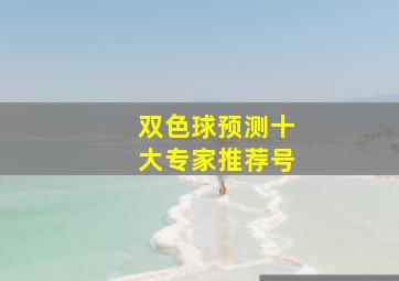 双色球预测十大专家推荐号