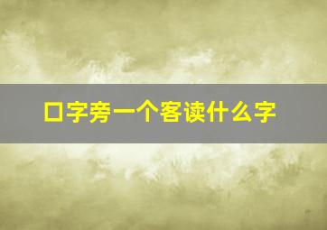 口字旁一个客读什么字