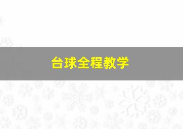 台球全程教学