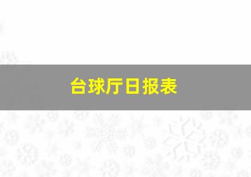 台球厅日报表