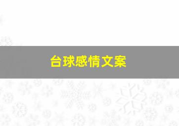 台球感情文案