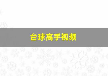 台球高手视频