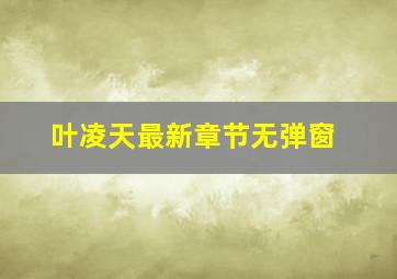 叶凌天最新章节无弹窗