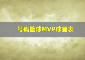 号码篮球MVP球星表