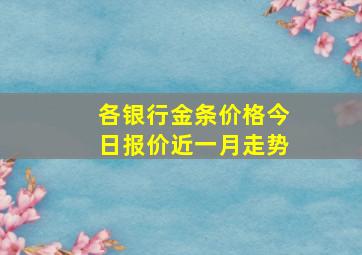 各银行金条价格今日报价近一月走势