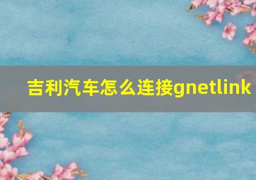 吉利汽车怎么连接gnetlink