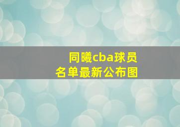 同曦cba球员名单最新公布图